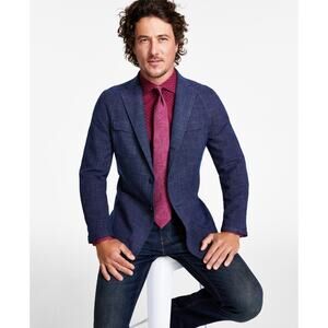 Tallia Men's Slim-Fit Raglan Sport Coat Blue Size 46R 12629